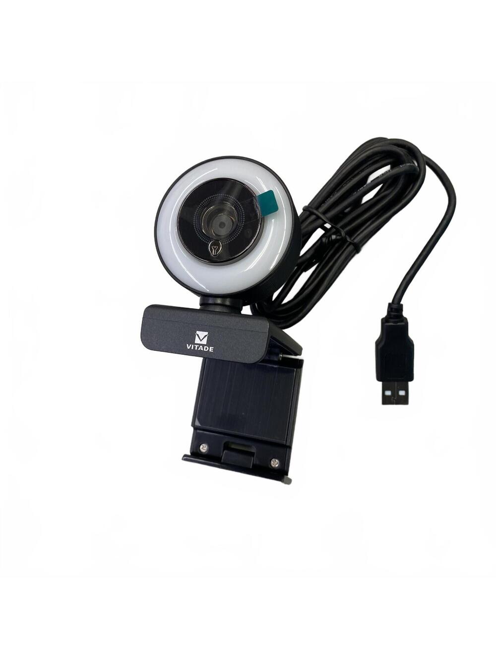 Vitade Stream Webcam 1080P 30FPS with Ring Light and Background Replacement